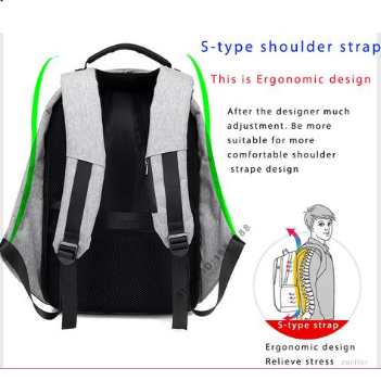 Image of Waterproof Anti-Theft Backpack with USB Charging Port - Unisex